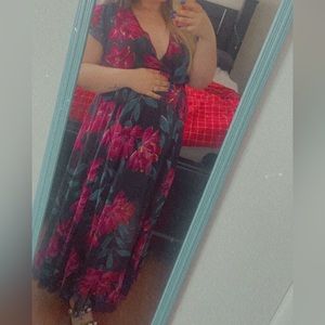 EUC empire waist maxi floral dress size 14